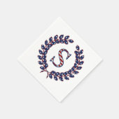 Laurel Wreath Monogram S Stars en Stripes USA Servet (Hoek)
