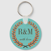 Laurel Wreath Monogram Sleutelhanger Blue (Voorkant)