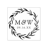 Laurel Wreath Monogram Wedding Rubberstempel (Afrduk)