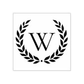 Laurel Wreath Monogrammed Initiaal Rubberstempel (Afrduk)