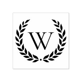 Laurel Wreath Monogrammed Initiaal Rubberstempel