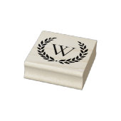 Laurel Wreath Monogrammed Initiaal Rubberstempel (Stempel)