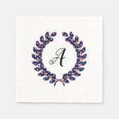 Laurel Wreath Monogrammed Stars and Stripes USA Servet (Voorkant)