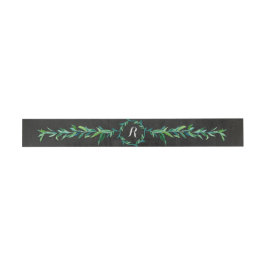 Laurel Wreath Olive Leaf Branch Modern Chalkboard Uitnodigingen Wikkel