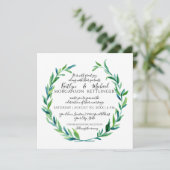 Laurel Wreath Olive Leaf Branch Modern Square Kaart (Staand voorkant)