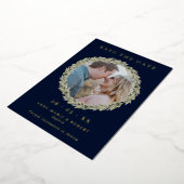 Laurel Wreath op marineforecht Folie Uitnodiging (Gedraaid)