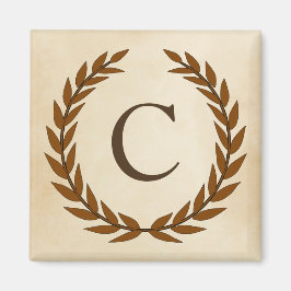 Laurel Wreath op Parchment Monogram Initiaal C Magneet
