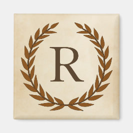 Laurel Wreath op Parchment Monogram Initiaal R Magneet