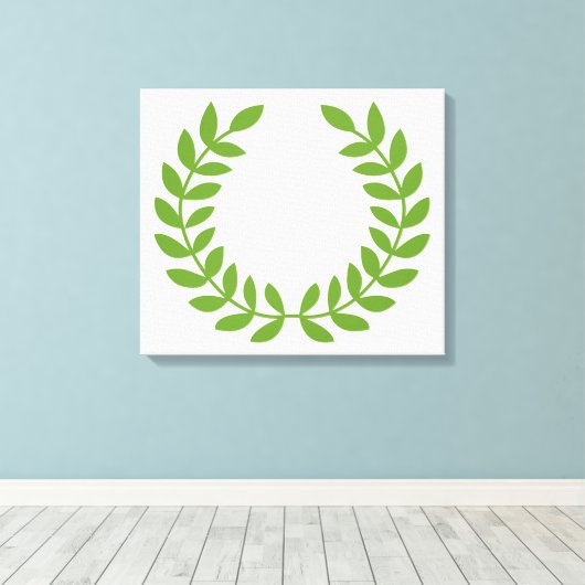 Laurel Wreath (OudGrieks symbool) Canvas Afdruk (Insitu (Houten vloer))