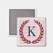 Laurel Wreath Sheet Music Monogram Initiaal K Magneet (Voorkant / Achterkant)