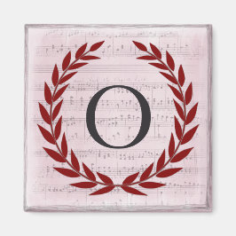Laurel Wreath Sheet Music Monogram Initiaal O Magneet
