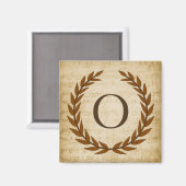Laurel Wreath Sheet Music Monogram Initiaal O Magneet (Voorkant / Achterkant)