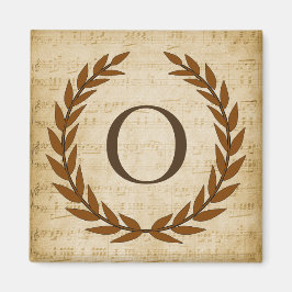 Laurel Wreath Sheet Music Monogram Initiaal O Magneet