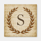 Laurel Wreath Sheet Music Monogram Initiaal S Magneet (Voorkant)