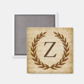 Laurel Wreath Sheet Music Monogram Initiaal Z Magneet (Voorkant / Achterkant)