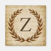 Laurel Wreath Sheet Music Monogram Initiaal Z Magneet (Voorkant)