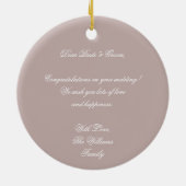 Laurel Wreath Wedding Couple Roos Gold Monogrammed Keramisch Ornament (Achterkant)