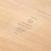 Laurel Wreath Wedding Crest Minimalist Acryl Uitnodigingen (Laagn)