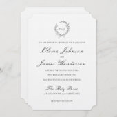 Laurel Wreath Wedding Invitation Kaart (Voorkant / Achterkant)