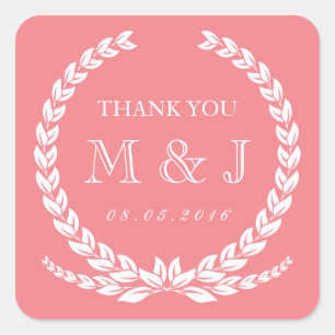 Laurel Wreath Wedding Sticker past Kleur aan
