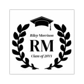 Laurel Wreatmonogram Afstuderen klasse van Rubberstempel (Afrduk)