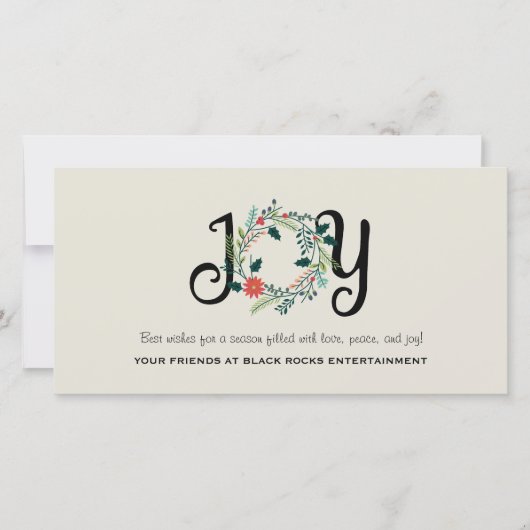 Laurel Wreaty Joy Corporate Card Feestdagenkaart (Voorkant)