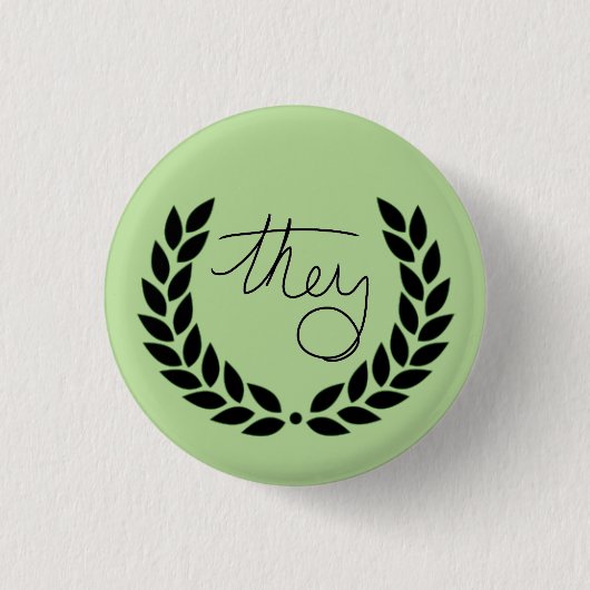 laurel ze knop - groen ronde button 3,2 cm (Voorkant)
