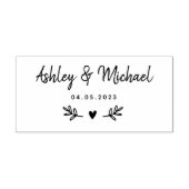 Laurels Bladeren & Hart | Bruiloft Rubberstempel (Afrduk)