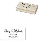 Laurels Bladeren & Hart | Bruiloft Rubberstempel (Gestempeld)