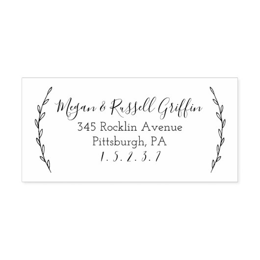 Laurels gepersonaliseerde adresstempel rubberstempel (Afrduk)