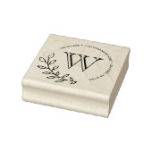 Laurels laat Monogram retouradres Rubberstempel (Stempel)