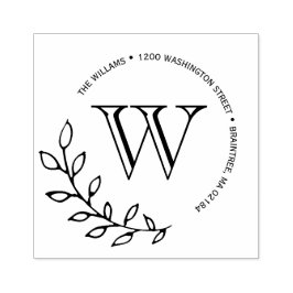 Laurels laat Monogram retouradres Rubberstempel