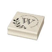 Laurels laat Monogram retouradres Rubberstempel (Stempel)