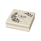 Laurels verlaat bruiloft monogram rubberstempel (Stempel)