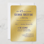 Lauren4 Elegante Glamour Embossed Retirement Party Kaart (Achterkant)