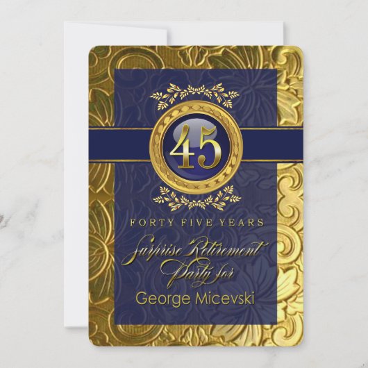 Lauren4 Elegante Glamour Embossed Retirement Party Kaart (Voorkant)