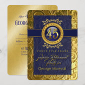 Lauren4 Elegante Glamour Embossed Retirement Party Kaart (Voorkant / Achterkant)