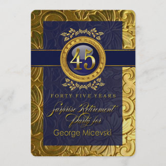 Lauren4 Elegante Glamour Embossed Retirement Party Kaart