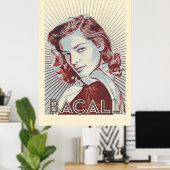Lauren Bacall Vector Artwork Poster (Thuiskantoor)