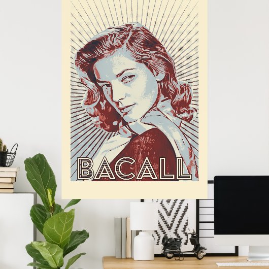 Lauren Bacall Vector Artwork Poster (Thuiskantoor)