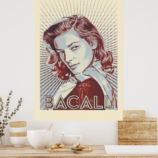 Lauren Bacall Vector Artwork Poster (Keuken)