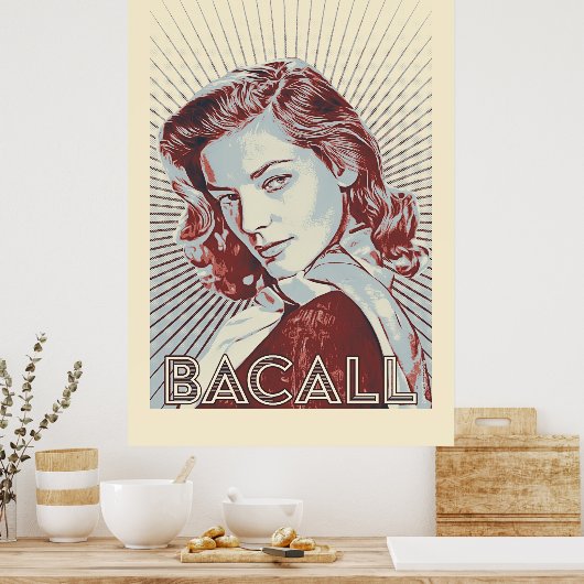 Lauren Bacall Vector Kunstwerk Poster (Keuken)