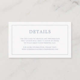 Lauren Dusty Blue Monogram Elegante bruiloft Informatiekaartje
