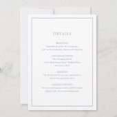 Lauren Dusty Blue Monogram Elegante bruiloft Kaart (Achterkant)