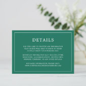 Lauren Emerald Groen Monogram Elegante Bruiloft Informatiekaartje (Staand voorkant)