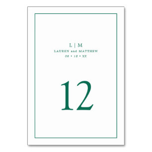 Lauren Emerald Groen Monogram Elegante Bruiloft Kaart