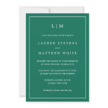 Lauren Emerald Groen Monogram Elegante Bruiloft