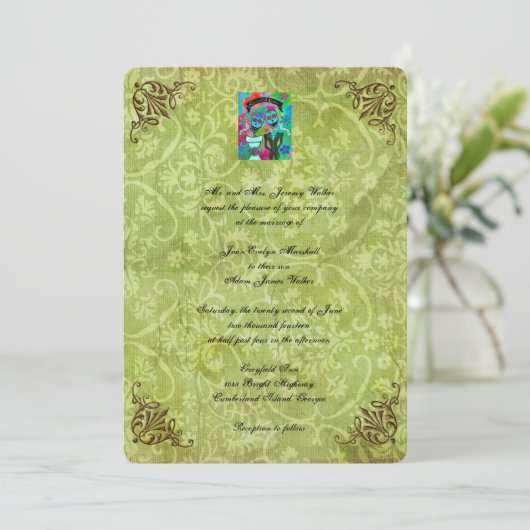 Lauren en Ryan DOD Wedding Invitation Kaart (Staand voorkant)