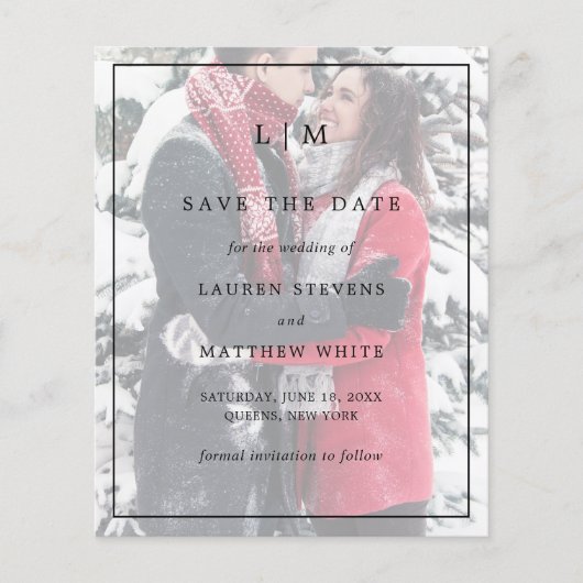 Lauren Foto Elegant Bruiloft Save The Date Flyer (Voorkant)