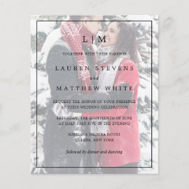 Lauren Foto Elegant Budget Bruiloft Uitnodiging